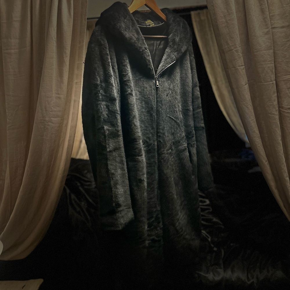 Black Faux Fur Coat - Picture 2 of 9